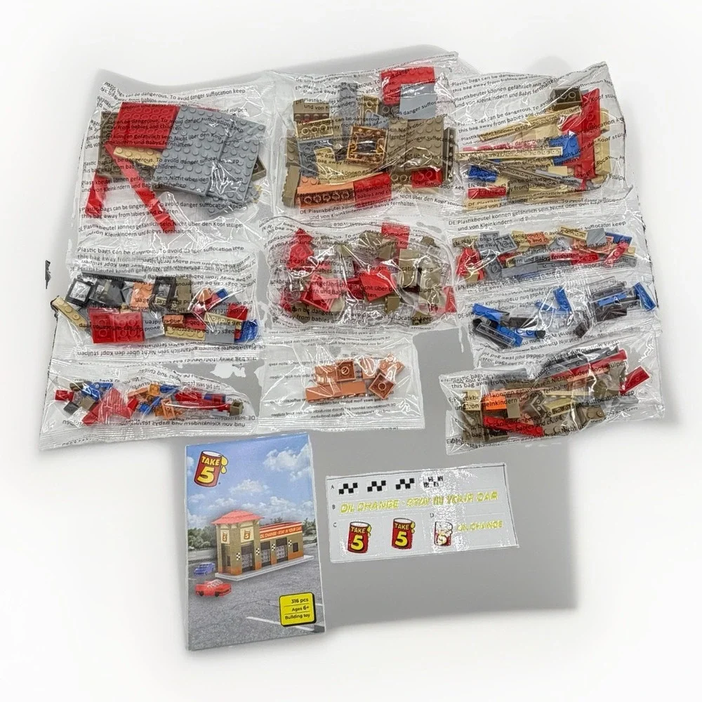 Take 5 Oil Change Business Bricks 316pc Building Set BB-617 Rare Sealed Bags